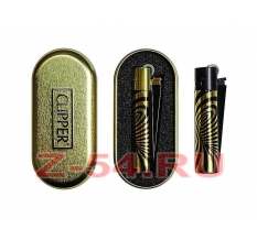Зажиг. Кремниевая CLIPPER PSYCHEDELLIC GOLD  (CM0S106)  металл