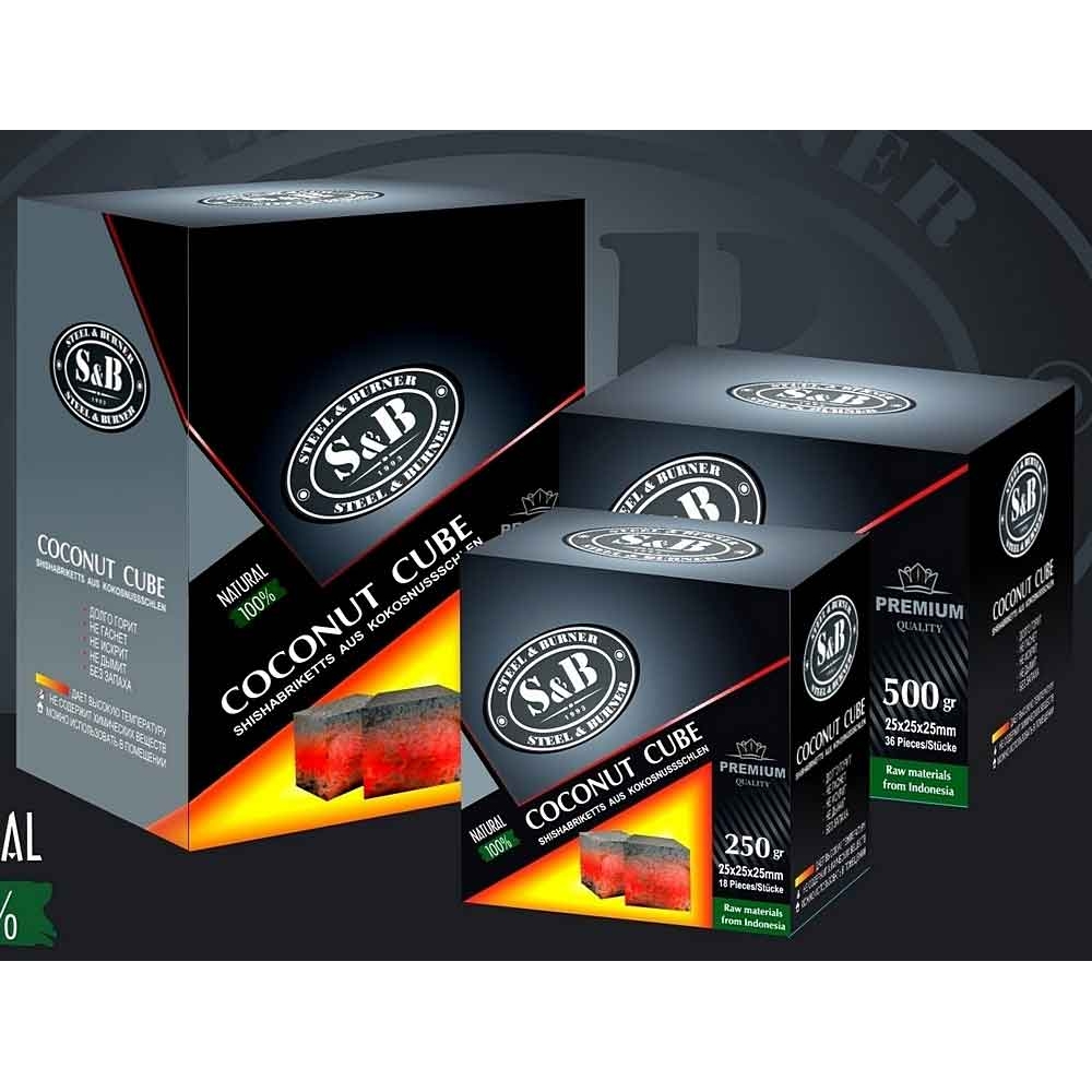 Уголь для кальяна S&B 72 кубика 25*25*25 мм0